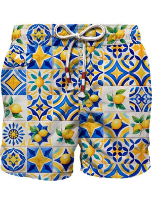 Mc2 Saint Barth Ultralight Swim Short 70'S Print Lighting 70 Maj Citrus 01 - Lig0013