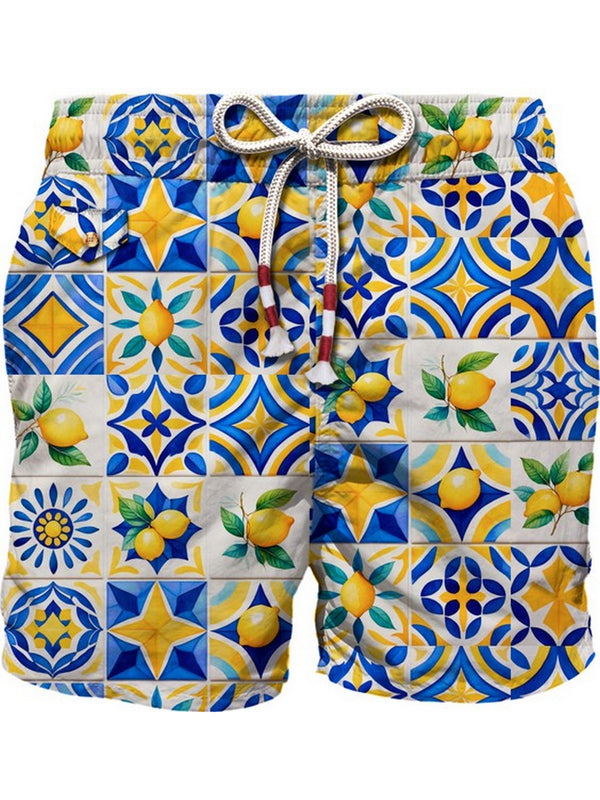 Mc2 Saint Barth Ultralight Swim Short 70'S Print Lighting 70 Maj Citrus 01 - Lig0013