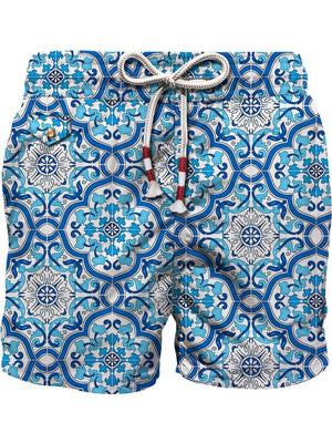Mc2 Saint Barth Ultralight Swim Short 70'S Print Lighting 70 Sicily Tile 01 - Lig0013