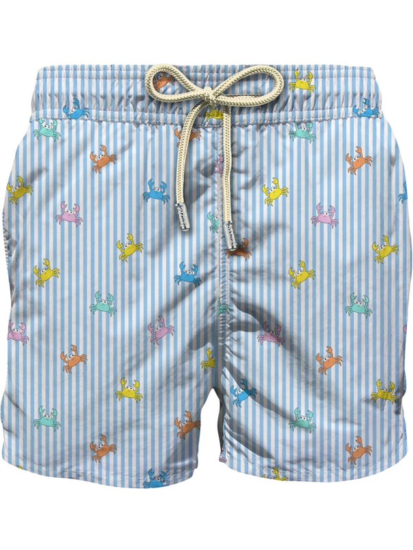 MC2 Saint Barth Costume Mare Uomo Granchietti e Righe Azzurre Pinchy Multi Stripes 30 Lighting Micro Stretch LIG0016-01081L