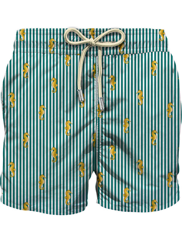Mc2 Saint Barth Ultralight Stretch Swim Short Lighting Micro Stretch Hippocampe Stripes S 5191 - Lig0016