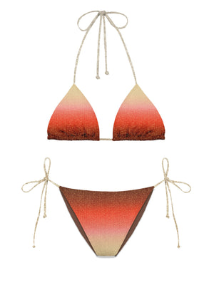 Mc2 Saint Barth Triangle Bikini  With Overlock (Leah + Virgo) Levyne Overlock Lurex Degrade Gold 18 - Lvy0002