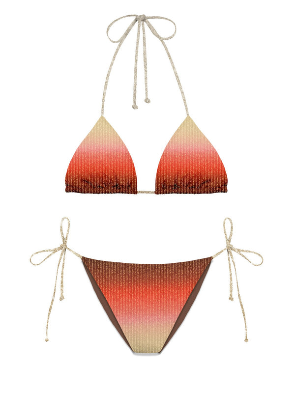 Mc2 Saint Barth Triangle Bikini  With Overlock (Leah + Virgo) Levyne Overlock Lurex Degrade Gold 18 - Lvy0002