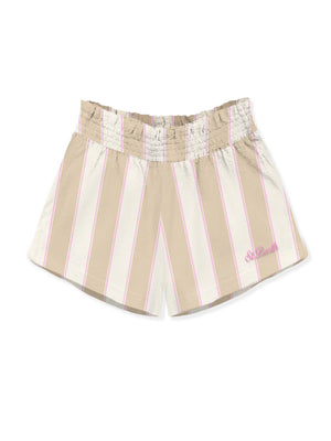 Mc2 Saint Barth Woman Pullup Shorts Meave Cotton Sb Beach Stripes 1121 Emb - Mea002