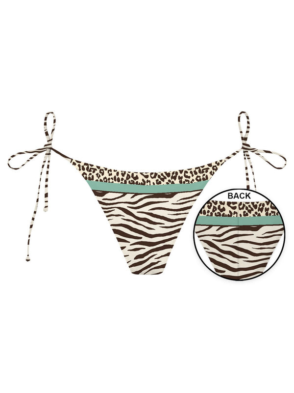 Mc2 Saint Barth Cheeky Bottom With Self- Tie Fastenings Marielle Savanna Zebra 53 - Mrl0001