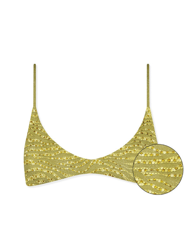 Mc2 Saint Barth Deep Scoop Bralette Top With Back Clasp Fastening Paloma Shiny Strass Zebra 54 - Palo001