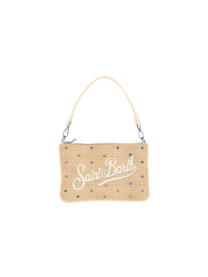 Mc2 Saint Barth Pochette Parisienne Mini Straw Strass Multi 10 Emb - Parm002