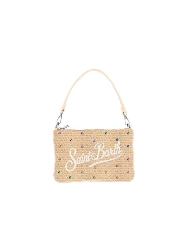 Mc2 Saint Barth Pochette Parisienne Mini Straw Strass Multi 10 Emb - Parm002