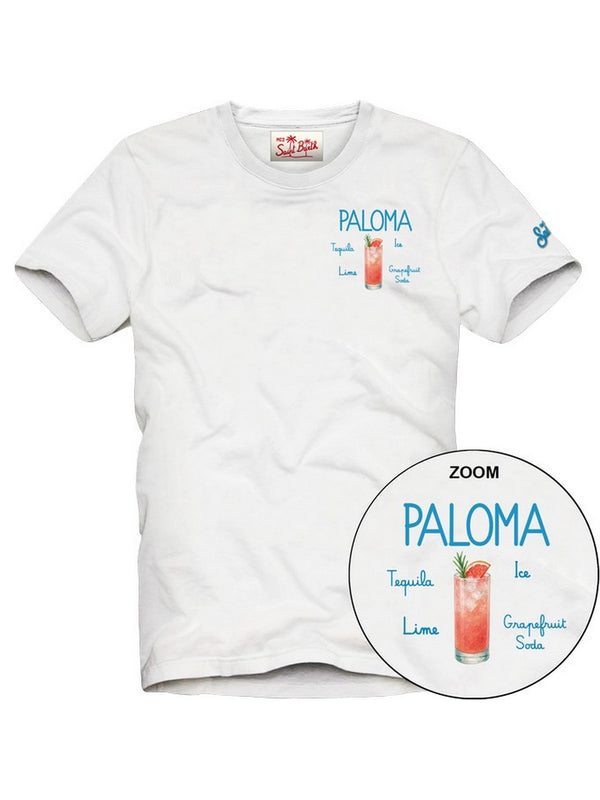 Mc2 Saint Barth Man Cotton T-Shrt With Front Print/Emb Portofino Paloma Recipe 01N Emb - Pot0001