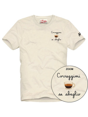 Mc2 Saint Barth Man Cotton T-Shrt With Front Print/Emb Portofino Correggimi Sbaglio 10 Emb - Pot0001