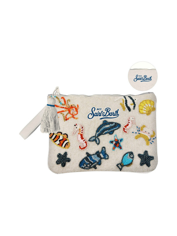 Mc2 Saint Barth Pouch Pearl N Pouch Pearl N Sb Undersea Shiny 10 Emb - Pou0002