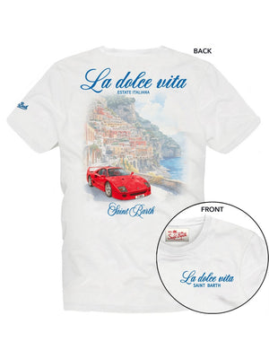 Mc2 Saint Barth Man Cotton T-Shrt With Front And Back Print/Emb Portland Dolce Vita Estate 01N - Prl0002