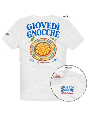 Mc2 Saint Barth Man Cotton T-Shrt With Front And Back Print/Emb Portland Giovedi Gnocche 01N - Prl0002