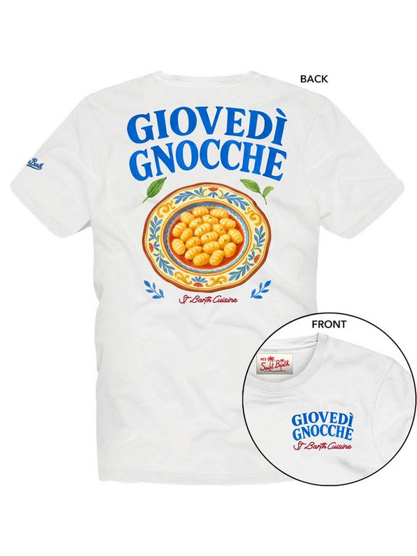 Mc2 Saint Barth Man Cotton T-Shrt With Front And Back Print/Emb Portland Giovedi Gnocche 01N - Prl0002