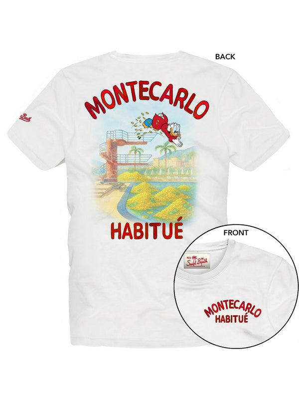 Mc2 Saint Barth Man Cotton T-Shrt With Front And Back Print/Emb Portland Scrooge Montecarlo 01N - Prl0002