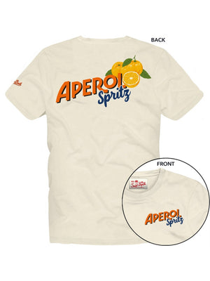 Mc2 Saint Barth Man Cotton T-Shrt With Front And Back Print/Emb Portland Aperol Orange 10 - Prl0002