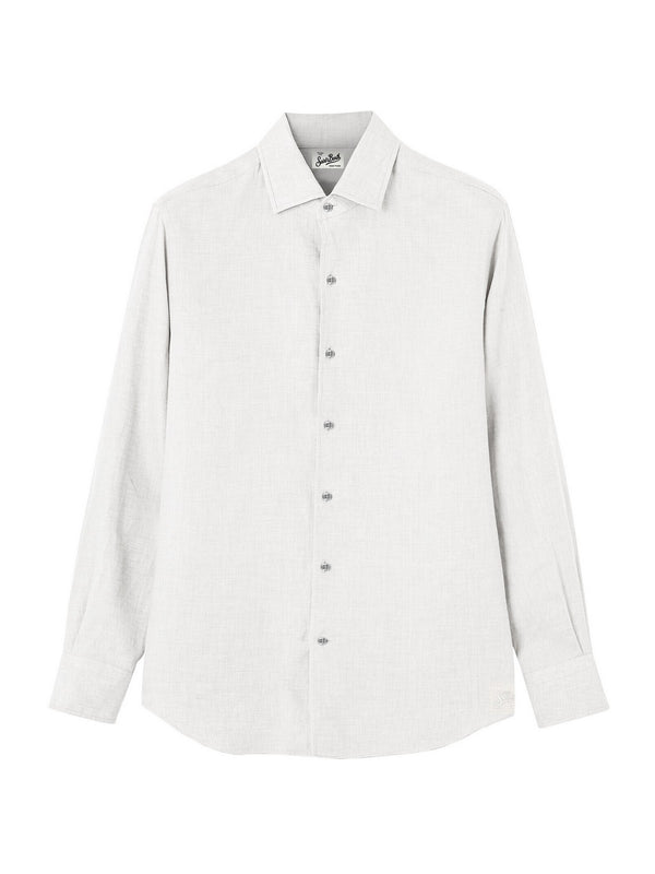 Mc2 Saint Barth Shirt With Internal Facings Raphael Linen 01 White - Rph0001