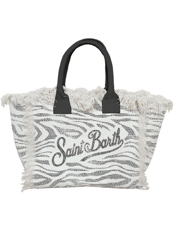 Mc2 Saint Barth Shoulder Bag Vanity Strass Zebra 1000 - Vani001