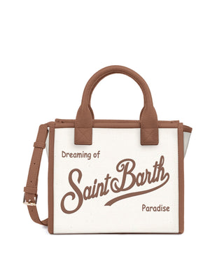 Mc2 Saint Barth Shoulder Bag Vanity Bag Midi Canvas Grain Leather 1019 Emb - Vanmd001