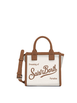 Mc2 Saint Barth Hand Bag With Strap Vanity Bag Mini Canvas Grain Leather 1019 Emb - Vanmi001