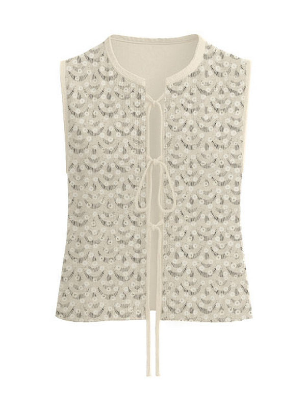 Mc2 Saint Barth Crochet Woman Gilet Velma Crochet Shell Paillettes 10 - Vem0001