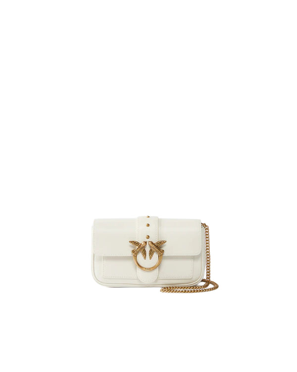 Pinko Love Bag Borse Love One Pocket C Vitello Seta Bianco - 100061-A0F1-Z14Q