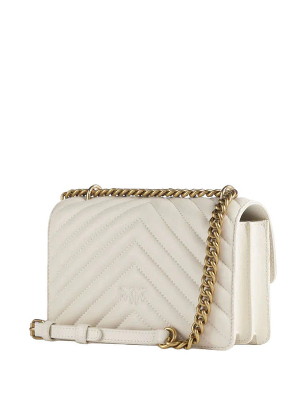 Pinko Love Bag Borse Love One Mini Dc Sheep Nappa C Bianco - 100074-A0GK-Z14Q