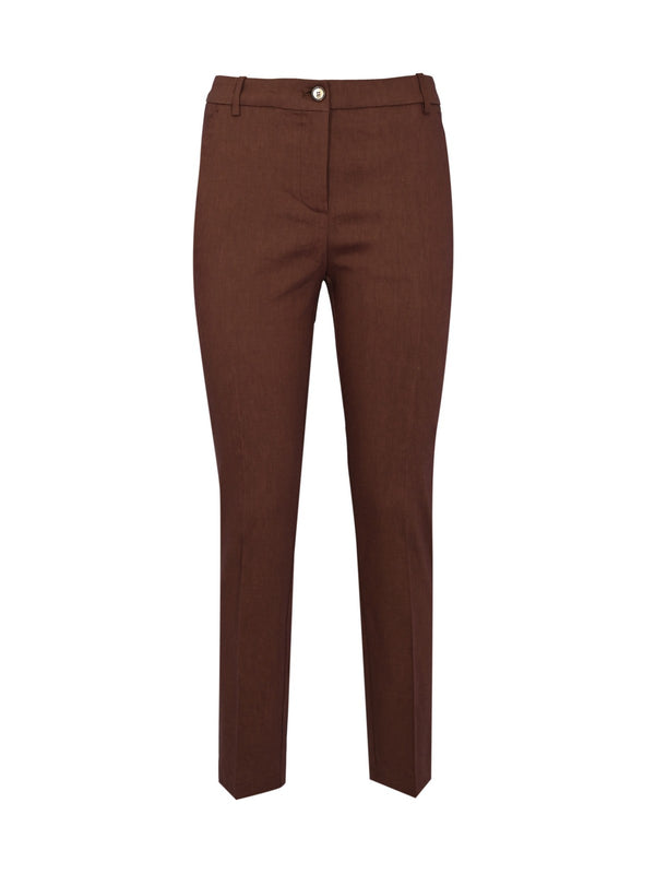 Pinko Pantalone Bello Pantalone Lino Stretch Marrone - 100155-A34I-L78