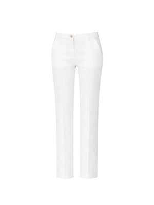 Pinko Pantalone Bello Pantalone Lino Stretch Bianco - 100155-A34I-Z05