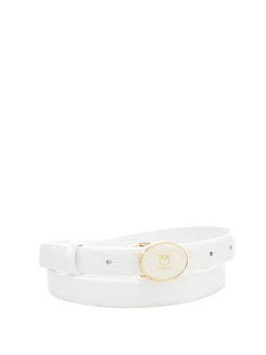 Pinko Cintura Round Enamel H2 Belt.Low Vitel Bianco - 105466-A2QL-Z14U