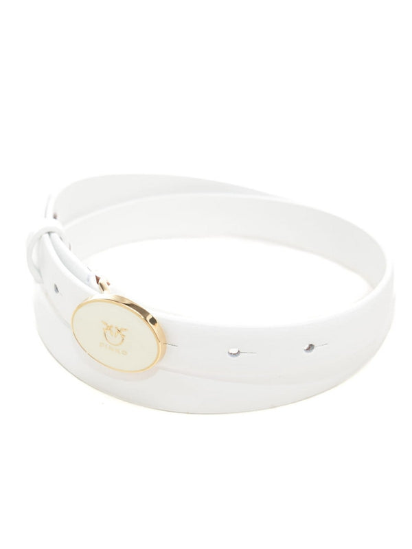 Pinko Cintura Round Enamel H2 Belt.Low Vitel Bianco - 105466-A2QL-Z14U