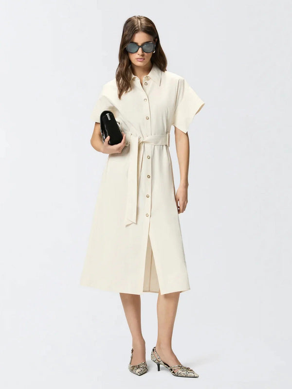Pinko Abito Alesha Abito Cotone Fluido Beige - 106309-A2ER-D41