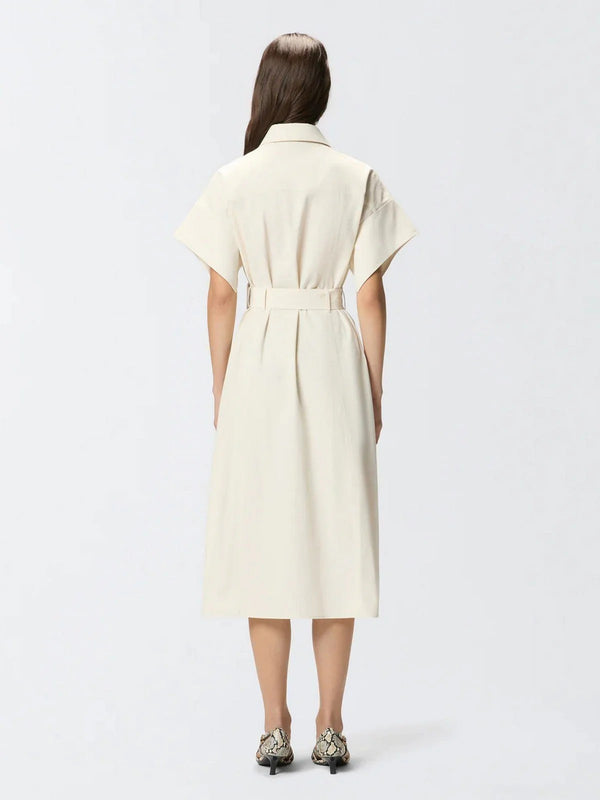 Pinko Abito Alesha Abito Cotone Fluido Beige - 106309-A2ER-D41
