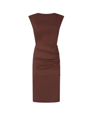 Pinko Abito Alissa Abito Lino Stretch Marrone - 106521-A34I-L78