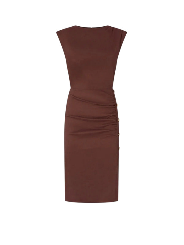 Pinko Abito Alissa Abito Lino Stretch Marrone - 106521-A34I-L78