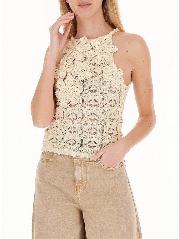 Pinko Top Nymphaea Top Crochet Sewon Flo Giallo - 106863-A3B8-C10