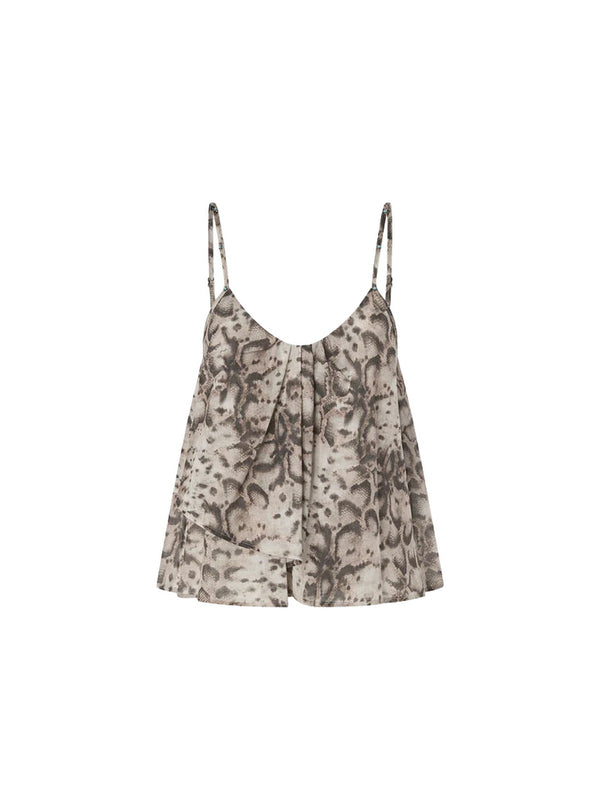 Pinko Top Udine Top Mussola Stampa Snake Beige - 106868-A3AP-CZ9