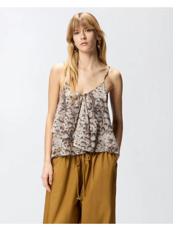 Pinko Top Udine Top Mussola Stampa Snake Beige - 106868-A3AP-CZ9