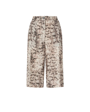 Pinko Pantalone Cattolica Bermuda Tela Di Lino Beige - 106870-A3BL-CZ9