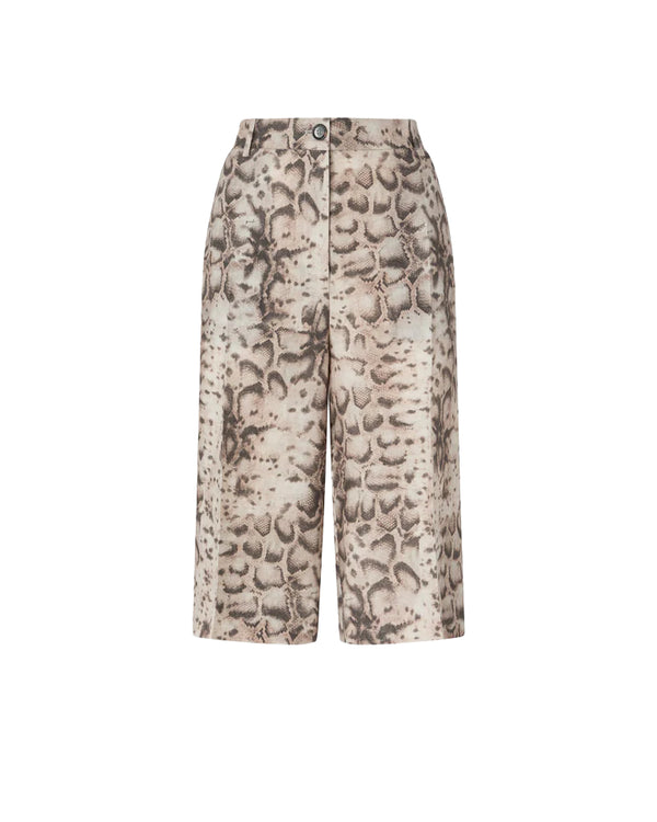 Pinko Pantalone Cattolica Bermuda Tela Di Lino Beige - 106870-A3BL-CZ9