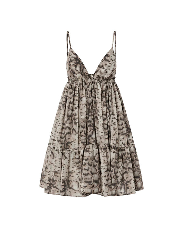 Pinko Abito Adrano Abito Mussola Stampa Sn Beige - 106917-A3AP-CZ9