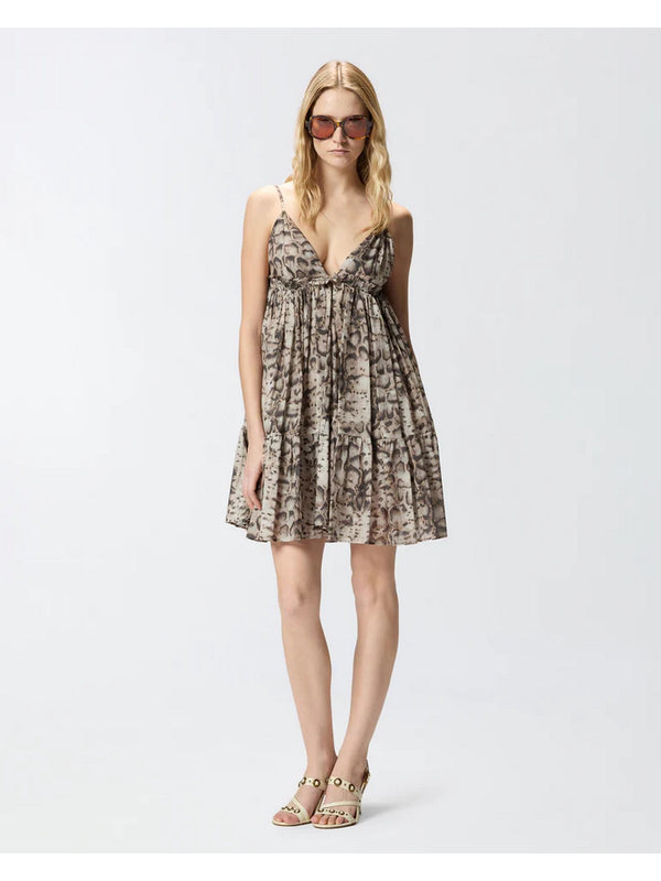 Pinko Abito Adrano Abito Mussola Stampa Sn Beige - 106917-A3AP-CZ9