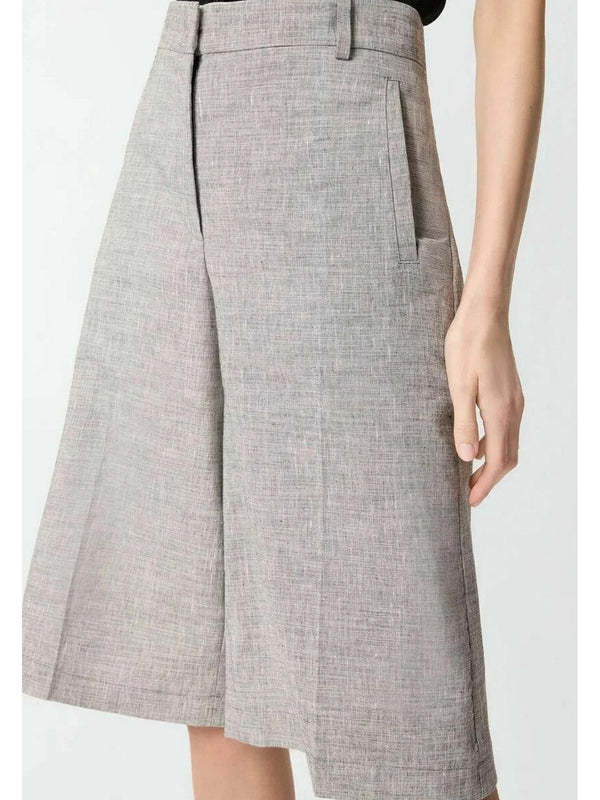 Pinko Pantalone Angera Bermuda Fiammato Lino C Nero - 106920-A3AS-ZZ2