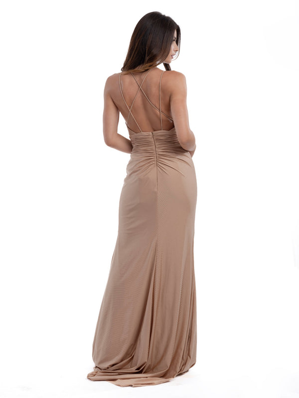 Forever Unique Abito Cerimonia Donna Maddalena Nude con Strass C86734FUE