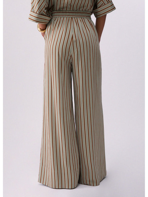Liu jo Pantalone tessuto Green/tabacco stripe CA6089 T553A-P9641