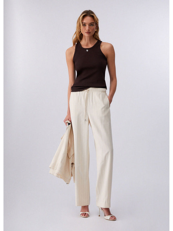 Liu jo Pantalone Gessati tessuto Cremino stripe CA6113 T557A-P9579