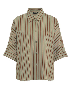 Liu jo Camicia Green/tabacco stripe CA6351 T553A-P9641