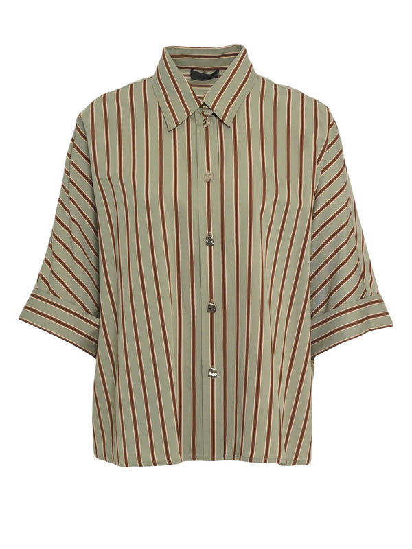 Liu jo Camicia Green/tabacco stripe CA6351 T553A-P9641