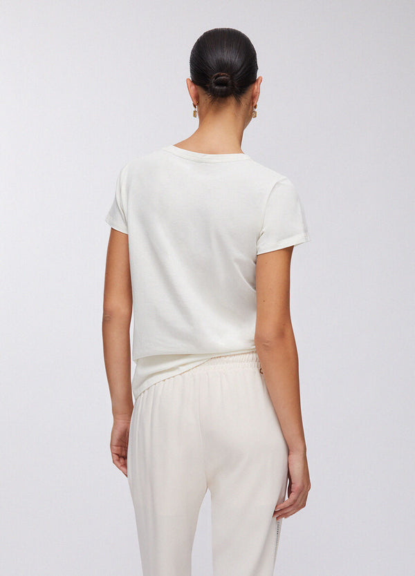 Liu jo T-shirt White milk/LJ strass TA6056 JS923-P9192