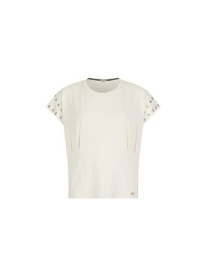 Liu jo T-shirt con occhielli decorativi White milk TA6251 JS003-10105